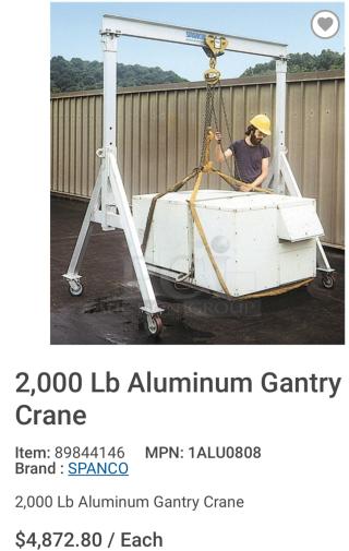 Spanco 1 Ton Aluminum Gantry Crane!