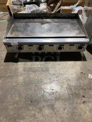 Wolf Commercial Stainless Steel Natural Gas Powered Countertop Flat Griddle! With Back & Side Splash! On Legs!