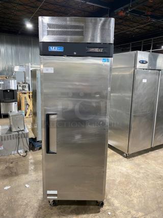 Turbo Air M3-Series Commercial Stainless Steel Solid Single Door Reach In Refrigerator! Energy Star Certified! With Poly Coated Wire Racks! On Casters!