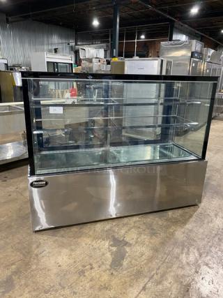 North American Precision Series Commercial Stainless Steel Straight Glass 72" Refrigerated Bakery Display Case! With Adjustable Tier Shelves! With Rear Double Glass Sliding Access Doors! Model: CD72-3-HC SN: 6755355919110304!
