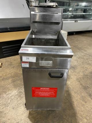 Falcon! 2022! Late Model! Commercial Stainless Steel Natural Gas Powered 50 Lb. Deep Fat Fryer! Model: AF-120 SN: 2207001386! On Casters!