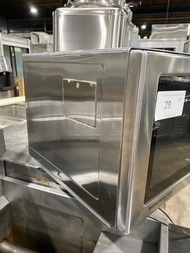 Menumaster Commercial Stainless STeel Electric Powered Countertop Microwave Oven! With Digital Push Controls! Model: RFS12TSW SN: 1702510066! 120V! - Image 2 of 8
