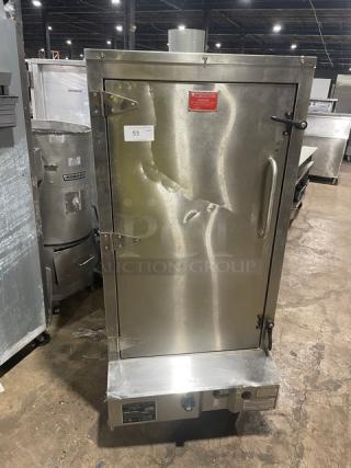 Town MasterRange Series Commercial Stainless Steel Natural Gas-Powered Full-Size Indoor Smokehouse Smoker Oven! With Left-Side Hinged Door! With Wired Oven Racks! Model: SM-30-L-SS-N SN: 144466! On Legs! - Item #1184123