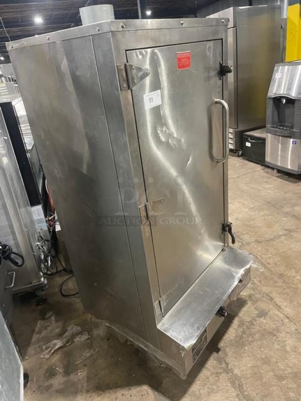 Town MasterRange Series Commercial Stainless Steel Natural Gas-Powered Full-Size Indoor Smokehouse Smoker Oven! With Left-Side Hinged Door! With Wired Oven Racks! Model: SM-30-L-SS-N SN: 144466! On Legs! - Image 2 of 8