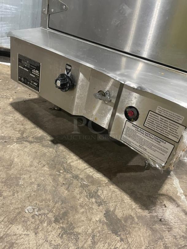Town MasterRange Series Commercial Stainless Steel Natural Gas-Powered Full-Size Indoor Smokehouse Smoker Oven! With Left-Side Hinged Door! With Wired Oven Racks! Model: SM-30-L-SS-N SN: 144466! On Legs! - Image 7 of 8