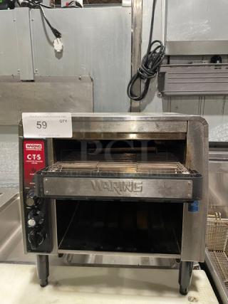 Waring CTS Series Commercial Stainless Steel Electric Powered Countertop Conveyor Toaster! Model: CTS1000B! 208V! On Legs!