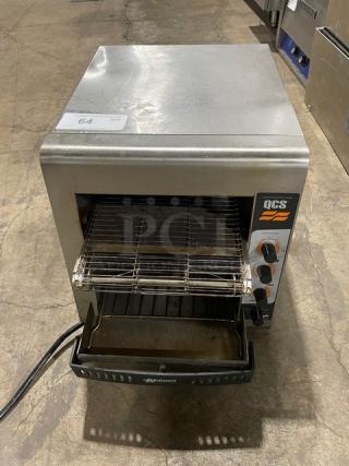 Star Holman QCS Series Commercial Stainless Steel Electric Powered Countertop Bun Conveyor Toaster! With Quartz Infared Convection System! With Top & Bottom Controls! Model: QCS2-600H! 208V 1 Phase!