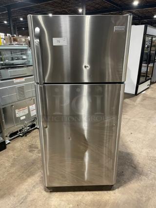 Frigidaire Commercial Stainless Steel/Black Powder Coated Dual Section Top-Freezer/Reach-In Refrigerator Combo! With Clear Drawers & Adjustable Shelves! Model: FFTR1821QS6A SN: BA64142814! 115V 1 Phase!