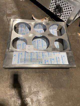 NEW! Commercial Stainless Steel Single Well Unit! With 6-Hole Steam Table Adapter Plate! With Drain Hole!