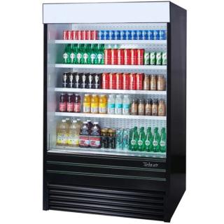 NEW! OUT OF THE BOX! Turbo Air Commercial Black Powder Coated 5-Tier Refrigerated Air Curtain Open Grab-N-Go Merchandiser Display Case! Model: TOM-36EB-N SN: H2T1E36IY005! 115V 1 Phase!