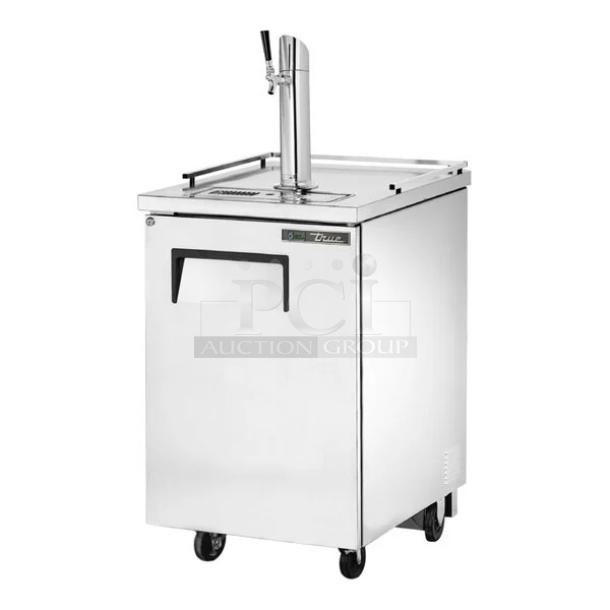 BRAND NEW! True Commercial Stainless Steel Solid Single Door Refrigerated Beer Dispenser/Kegerator! With Single Tap Tower! Model: TDD-1-S-HC SN: 9851253! - Image 1 of 1