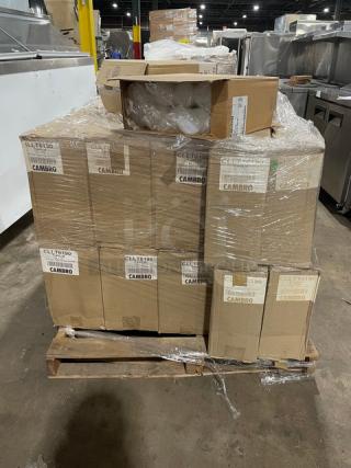 BRAND NEW! FULL PALLET! Cambro Commercial Translucent 2.5” Round Disposable CamLid/Cover! With Straw Slot! 1,500 Per Case! Model: CLLT6190! ALL NEW IN THE BOX! 31X Your Bid!