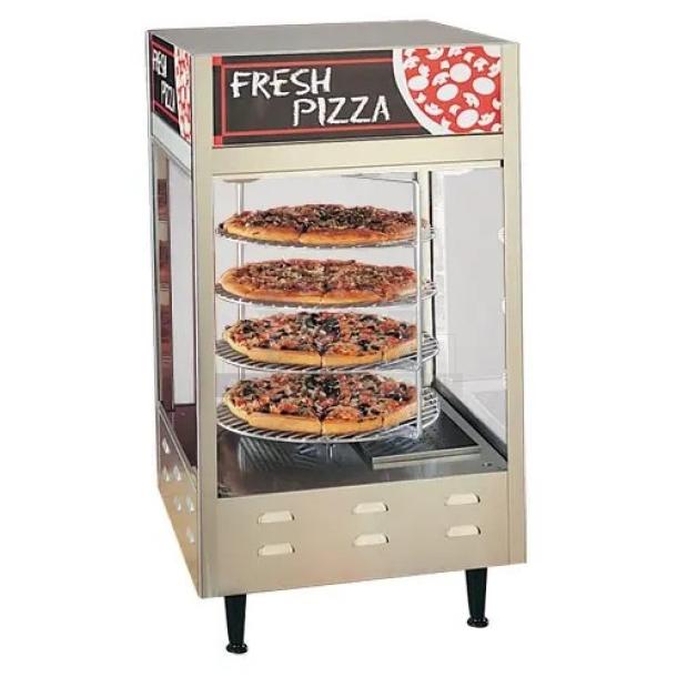 BRAND NEW! Nemco Commercial Stainless Steel Electric Powered Countertop 4-Tier Heated Pizza Merchandiser Display Case! With Rotating Display Rack! Model: 6452 SN: 24094245! 120V! On Legs! - Image 1 of 1