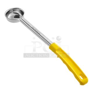 BRAND NEW! Winco Commercial Stainless Steel 1 Oz. Solid Food Portion Spoon/Spoodle! With Yellow Grip Handle! Model: FPS-1! 12X Your Bid!