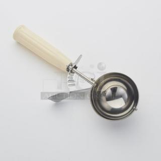 BRAND NEW! American Metalcraft Stockel Series Commercial Stainless Steel 3.2 Oz. Thumb Disher/Scoop! With Ivory Grip Handle! Model: NSPDS10! 2X Your Bid!