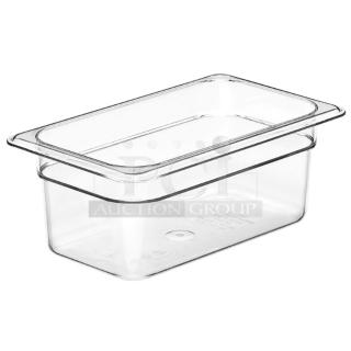 BRAND NEW! Cambro Commercial Clear Polycarbonate 1/4 Size 4" Deep Food Pan! Model: 44CW135! 6X Your Bid!