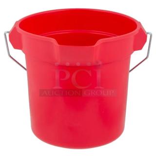BRAND NEW! Rubbermaid BRUTE Series Commercial Red Round 10 Qt. Sanitizer Mop Bucket/Pail! Model: 1946205! 3X Your Bid!
