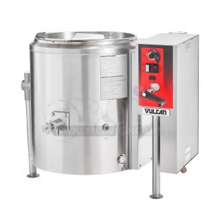 NEW! OUT OF THE BOX! Vulcan! 2023! Late Model! Commercial Stainless Steel Liquid Propane Powered 40-Gal. 2/3 Steam Jacketed Manual Tilting Steam Kettle! Model: K40GLT SN: 46-3043748! 120V 1 Phase! On Legs!
