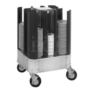 BRAND NEW! Cres-Cor Commercial Black Poker Chip Style Adjustable Dish Dolly! Accommodates 6-7/8" to 8-1/4" Plates! Model: 501-7-240 SN: GCE-J000699334-002! On Casters!