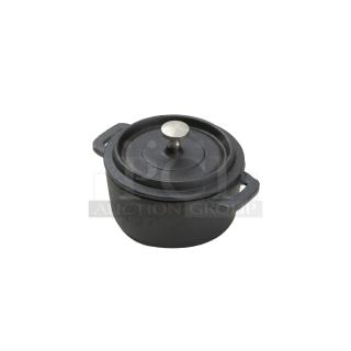 BRAND NEW! American Metalcraft Commercial Cast Iron Heavy Duty 4" Round 2" Deep Mini Casserole/Baking Dish! With Lid! Model: CIPR42! 5X Your Bid!