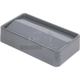 BRAND NEW! Carlisle TrimLine Series Commercial Grey Rectangle Dual-Fit Swing-Top Waste Can/Trash Container Lid! Model: 34202423! 4X Your Bid!