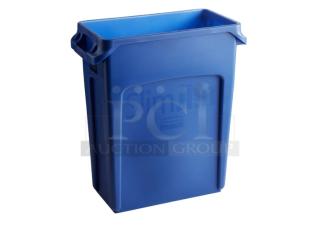 BRAND NEW! Rubbermaid Slim Jim Series Commercial Blue Rectangular 16 Gal. Trash/Waste Bin! Model: 1971257!