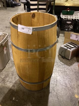 Wooden Display Barrel