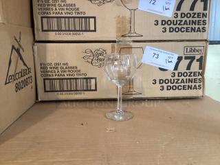 Libby Etched Red Wine Glasses 
Qty 36