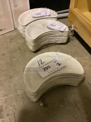 Porcelain White Crescent China Dish 
Qty 12
Your Bid Bid x 12