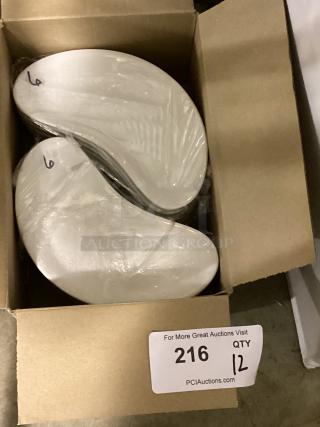 Porcelain White Crescent China Dish 
Qty 12
Your Bid x 12