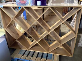 Large Heavy Wooden Wine Rack
71-½ x 14 x 48