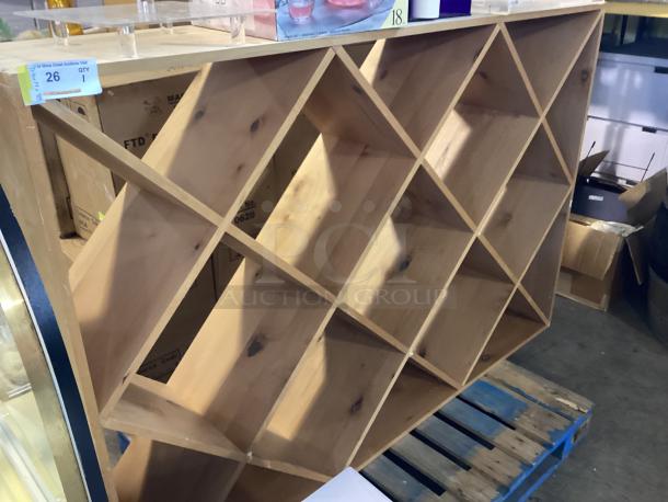 Large Heavy Wooden Wine Rack
71-½ x 14 x 48 - Image 3 of 4