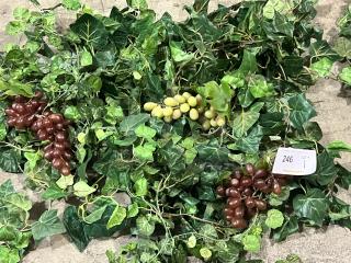 Faux Grape Vines and Grapes Decor