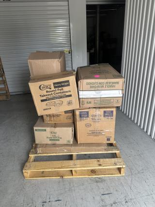 BRAND NEW! MIXED PALLET! ALL IN BOXES! Items including: (2) Choice - 16 lb. Natural Paper Bag - 500/Case, Noble - Black Powder Free Disposable Gloves - 10/100 Count, Visions - 6" Clear Plastic Plates - 240/Case, Choice - 8" Round Foil Take-Out Container with Lid - 200/Case, Dart - 9 oz. Translucent Plastic Cold Cups - 2,500/Case, Lavex Pro - 55 Gallon Contractor Trash Bags - 50/Case, Dart - 8 oz. White Foam Cups - 1,000/Case, PointPlus - Thermal Cash Register Paper - 50/Case, Dart - 16 oz. Solo Ultra Clear Cold Cups - 1,000/Case, Polar Pak - 138 oz. 5-Compartment Round Platter with Lid - 50/Case. 11 TIMES YOUR BID!!