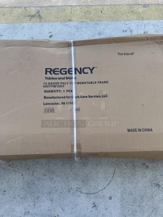 Regency – Table and Sinks. 14 Gauge Poly Top Worktable Frame.