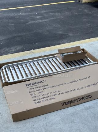 BRAND NEW! IN THE BOX! Regency - 20 Pan Aluminum Steam Table Pan Rack – Unassembled.