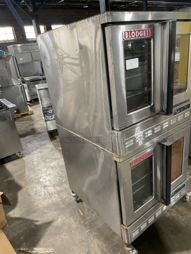 Blodgett Solid State Series Commercial Stainless Steel Natural Gas Powered Double Stacked Dual Flow Convection Oven! With Wired Oven Racks! SN: 102496RA028T/102496RA030B! On Casters! 2X Your Bid Makes One Unit! - Image 2 of 11