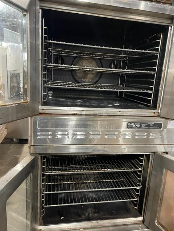 Blodgett Solid State Series Commercial Stainless Steel Natural Gas Powered Double Stacked Dual Flow Convection Oven! With Wired Oven Racks! SN: 102496RA028T/102496RA030B! On Casters! 2X Your Bid Makes One Unit! - Image 5 of 11