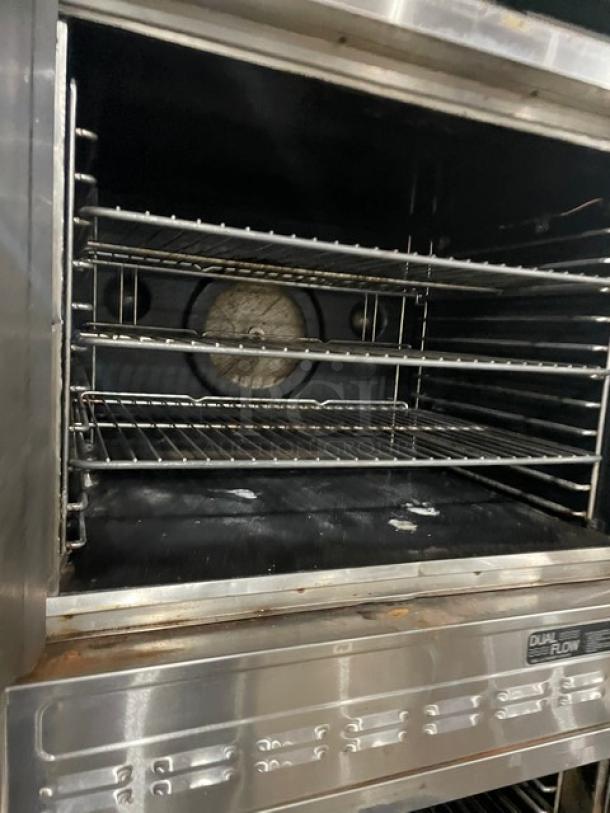 Blodgett Solid State Series Commercial Stainless Steel Natural Gas Powered Double Stacked Dual Flow Convection Oven! With Wired Oven Racks! SN: 102496RA028T/102496RA030B! On Casters! 2X Your Bid Makes One Unit! - Image 6 of 11
