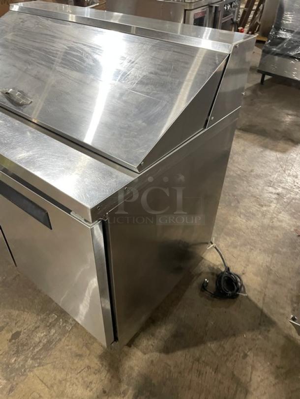 Dukers Commercial Stainless Steel 2 Door Refrigerated Bain Marie Style Mega Top Salad/Sandwich Prep Table! Model: TFP48! 115V! On Casters! - Image 3 of 8