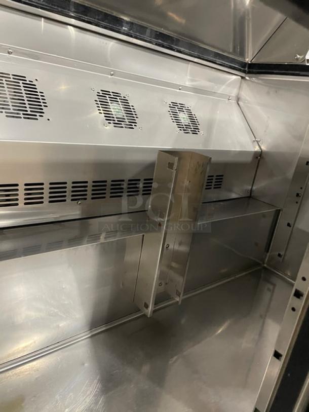 Dukers Commercial Stainless Steel 2 Door Refrigerated Bain Marie Style Mega Top Salad/Sandwich Prep Table! Model: TFP48! 115V! On Casters! - Image 6 of 8