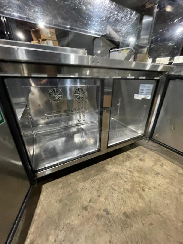Turbo-Air Commercial Stainless Steel 2 Door Refrigerated Buffet Style Cold Food/Salad Bar Display Table! With Clear Overhead Sneeze Guard! Model: JBT-60 SN: JB6TA12016! 115V 1 Phase! On Casters! - Image 6 of 9