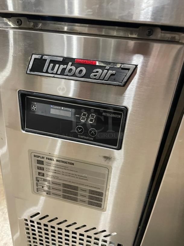Turbo-Air Commercial Stainless Steel 2 Door Refrigerated Buffet Style Cold Food/Salad Bar Display Table! With Clear Overhead Sneeze Guard! Model: JBT-60 SN: JB6TA12016! 115V 1 Phase! On Casters! - Image 8 of 9