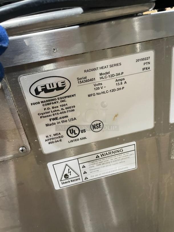 FWE Radiant Heat Series Commercial Stainless Steel 48" Pass-Through Triple Section Undercounter Heated Holding Cabinet! With Individual Controls! Model: HLC-12D-3H-P SN: 154360401! 120V! On Casters! - Image 8 of 9