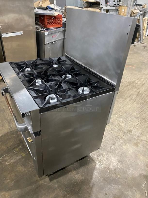 Vulcan Commercial Stainless Steel Natural Gas Powered 6 Burner Range/Oven Combo! With Back Splash! With Wired Oven Rack! On Casters! - Image 2 of 9