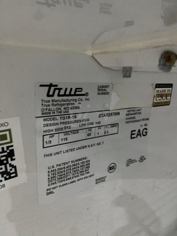 True Commercial Stainless Steel Solid Single Door Reach In Refrigerator! With TrueTemp Energy Saver! With Poly Coated Wire Racks! Model: TG1R-1S SN: STAR257006! 115V 1 Phase! - Image 7 of 9