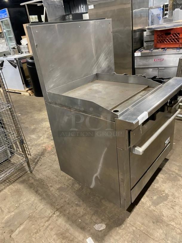 Therma-Tek Commercial Stainless Steel Natural Gas Powered Flat Griddle/2 Burner Split Top Range & Oven Combo! With Back Splash! Model: TMDS36-24G-2-1N SN: 11K02659C! On Legs! - Image 2 of 9