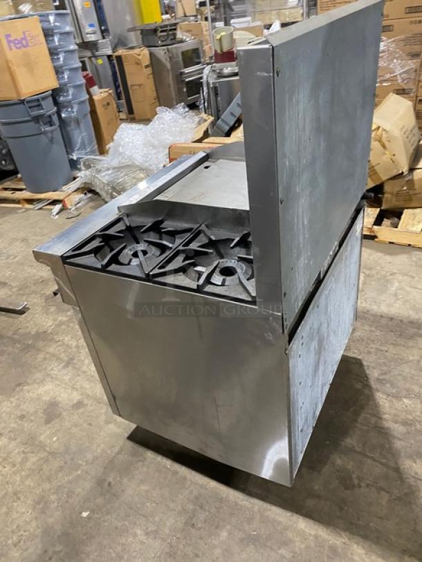 Therma-Tek Commercial Stainless Steel Natural Gas Powered Flat Griddle/2 Burner Split Top Range & Oven Combo! With Back Splash! Model: TMDS36-24G-2-1N SN: 11K02659C! On Legs! - Image 4 of 9