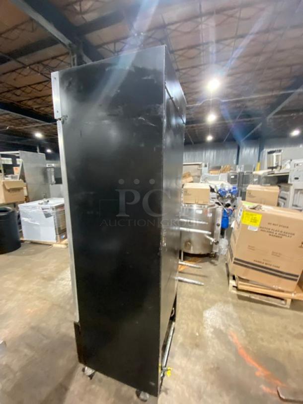 Spartan Commercial Single Glass Door Reach In Merchandiser Refrigerator! With Poly Coated Wire Racks! Model: SGM-26RV SN: 6452310314121601! 115V! On Casters! - Image 4 of 7