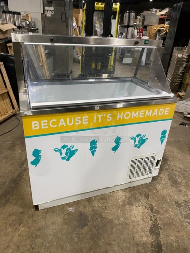 U-Star Commercial White "Homemade' Style Frozen Yogurt/Ice Cream Dipping Cabinet! With Serve Over Sneeze Guard! With Lift-Open Access! Model: USDP-47 SN: 6193315519052207! Working When Removed! - Image 1 of 9